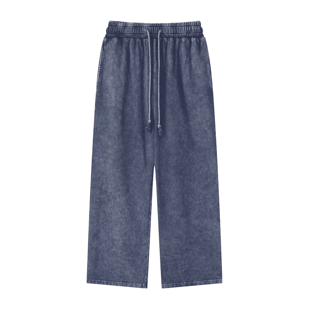 Pantalon coupe droite délavé neige
