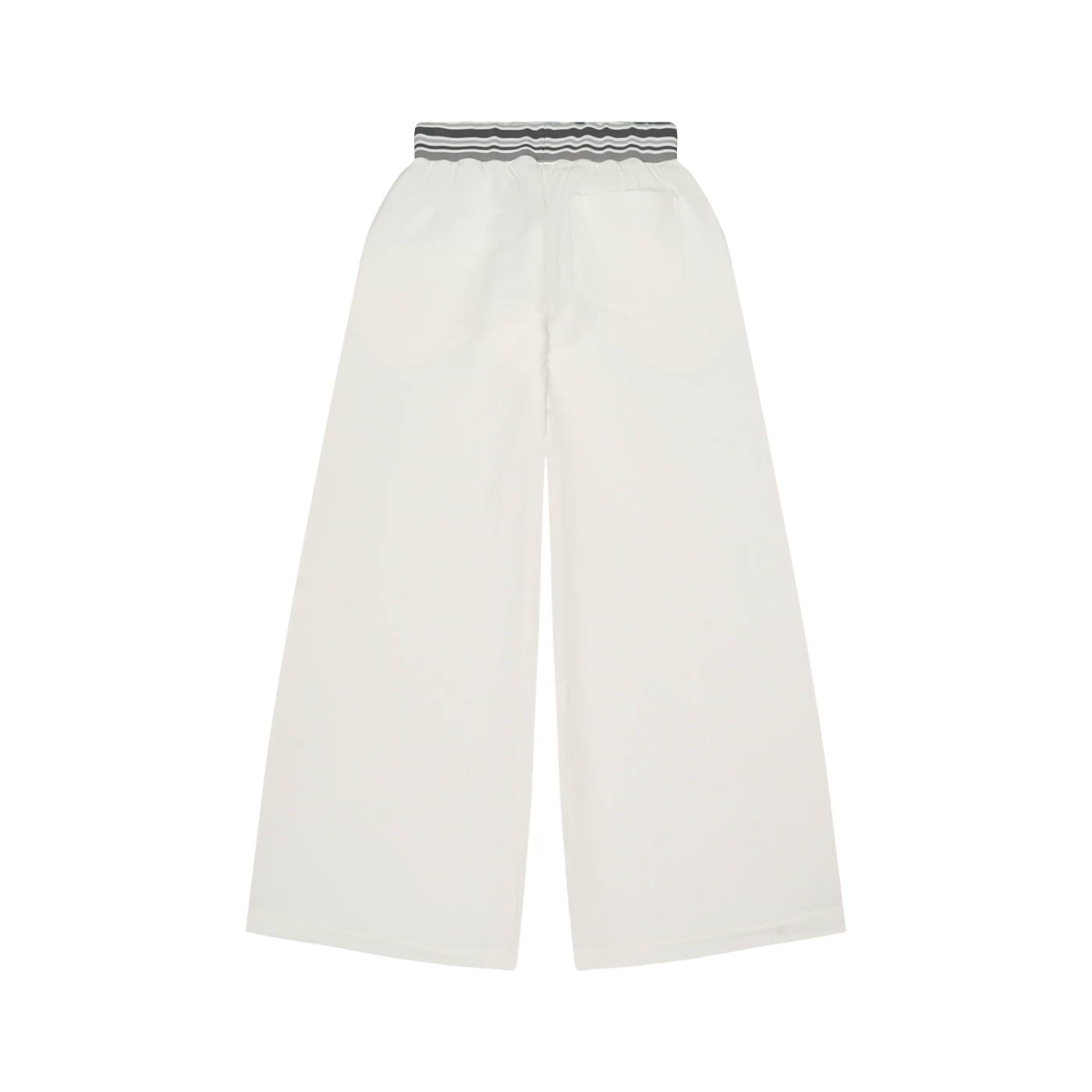 Gestreifte Hose mit weitem Bein und Gummizug in der Taille