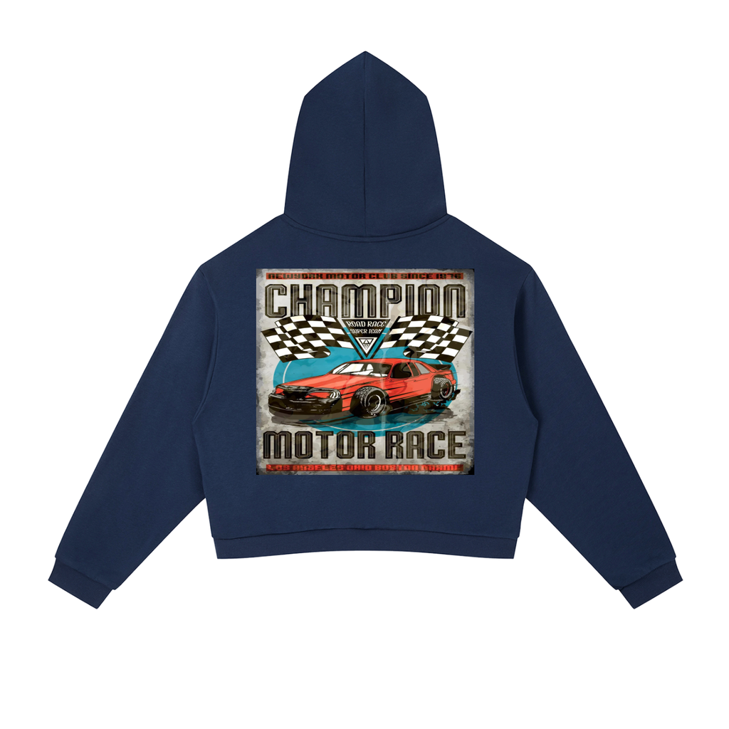 Gestreifter Cropped Hoodie mit Kontraststreifen