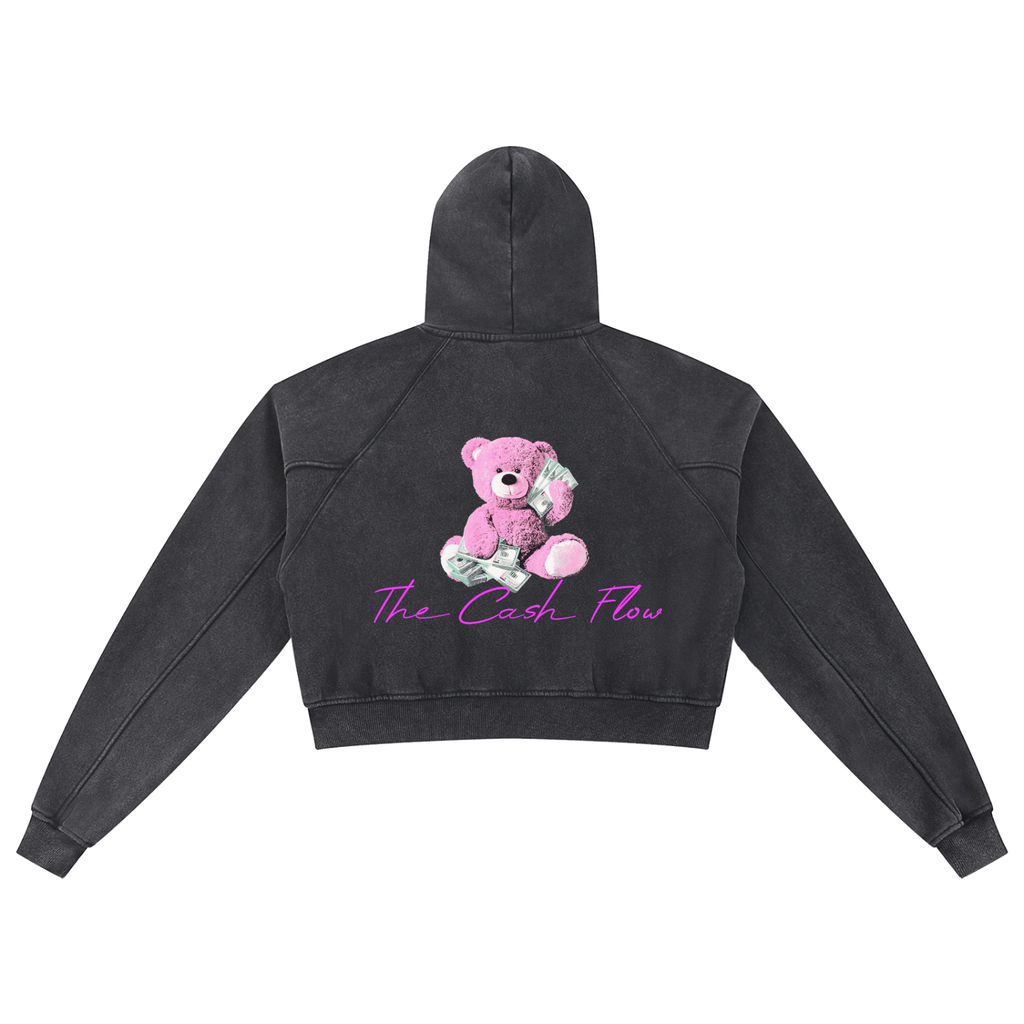 Verwaschener Cropped Hoodie