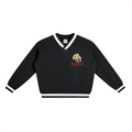 V-Ausschnitt Boxy Sweatshirt mit Kontrastkragen