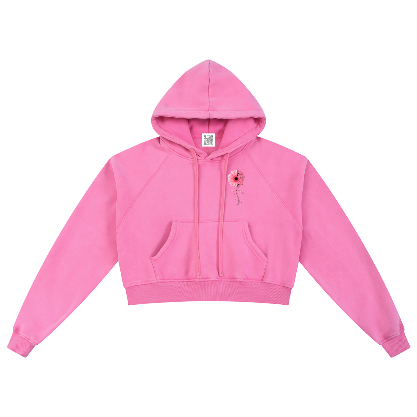 Verwaschener Cropped Hoodie