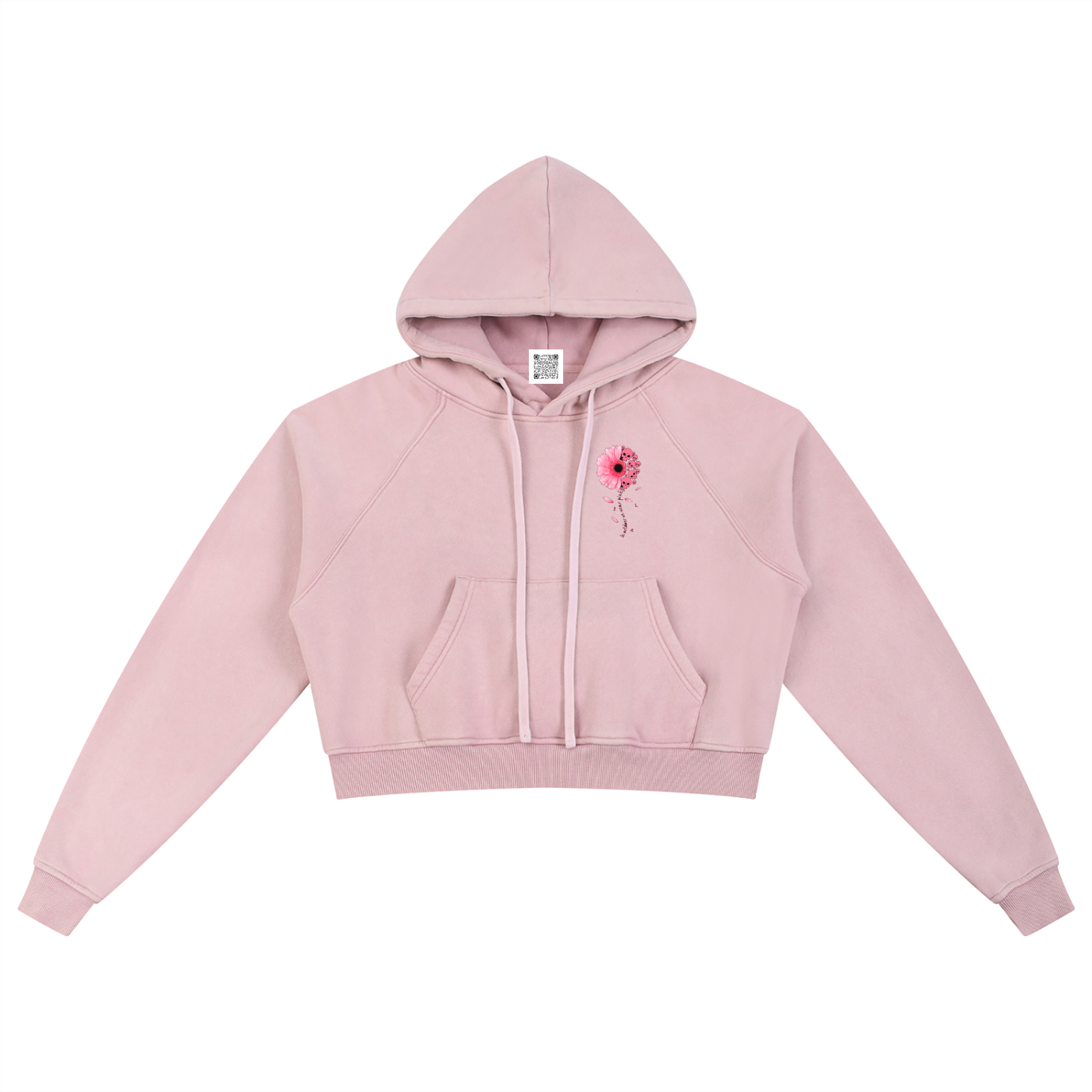 Verwaschener Cropped Hoodie