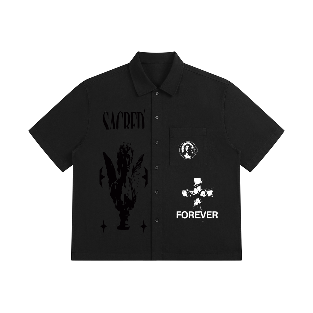 Unisex Boxy Patch Pocket Short Sleeve Shirt