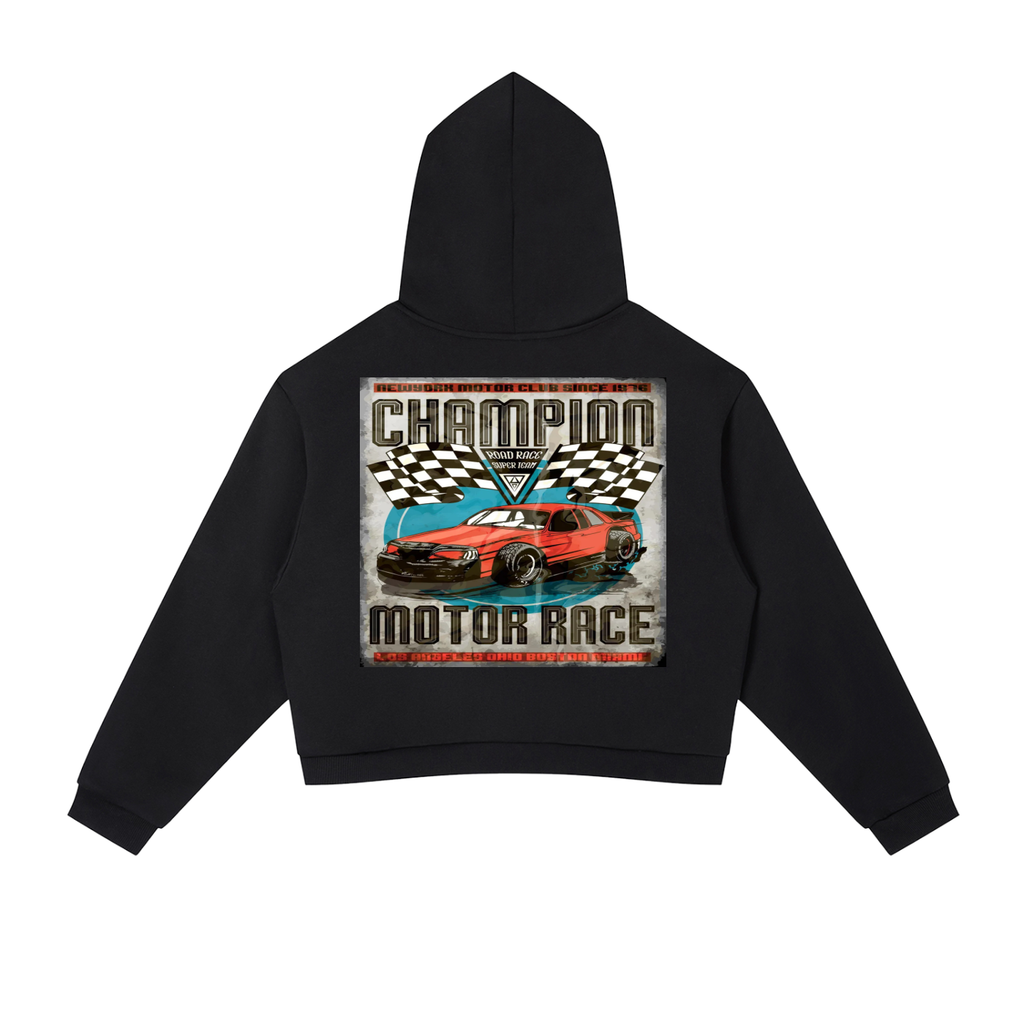 Gestreifter Cropped Hoodie mit Kontraststreifen