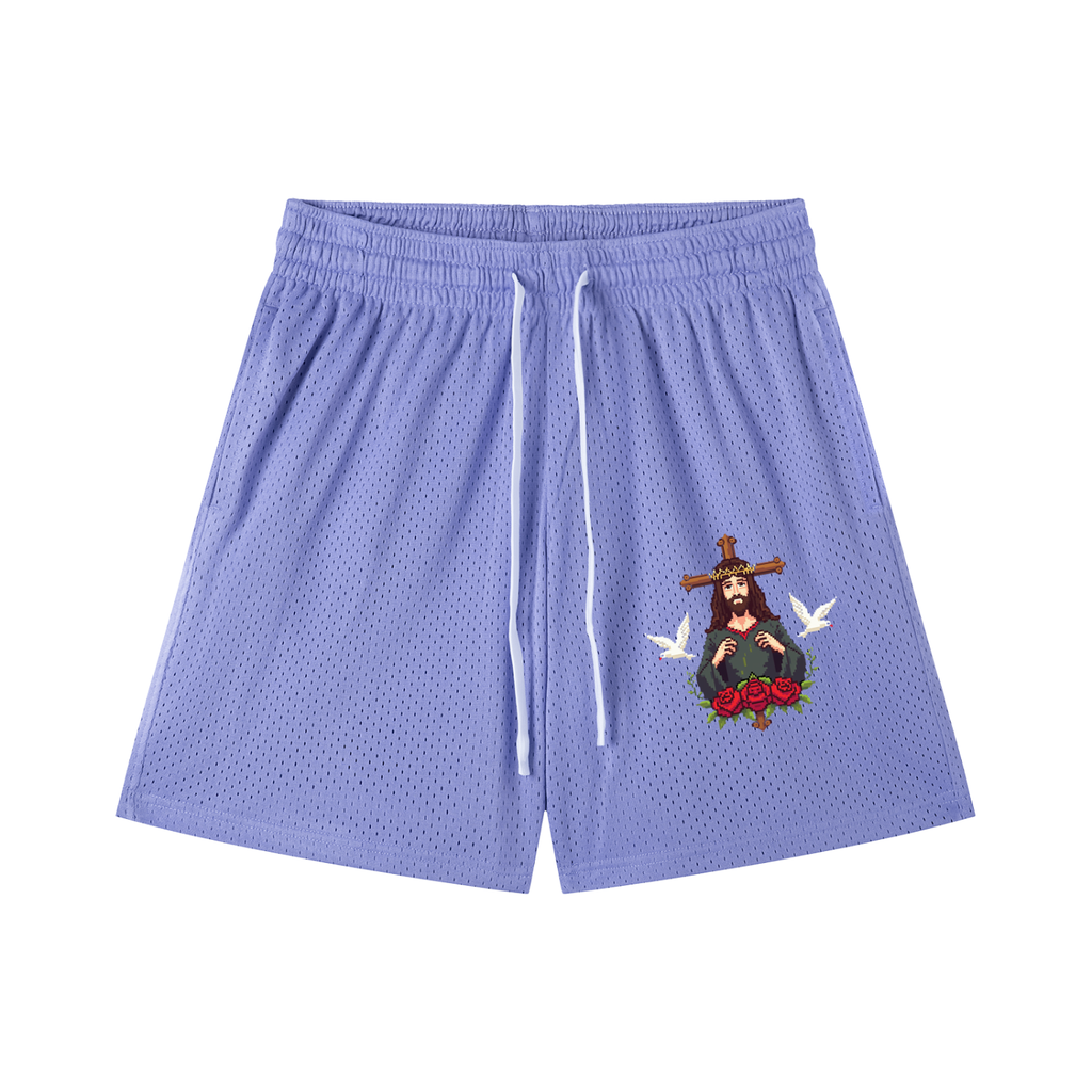 Mesh Drawstring Shorts
