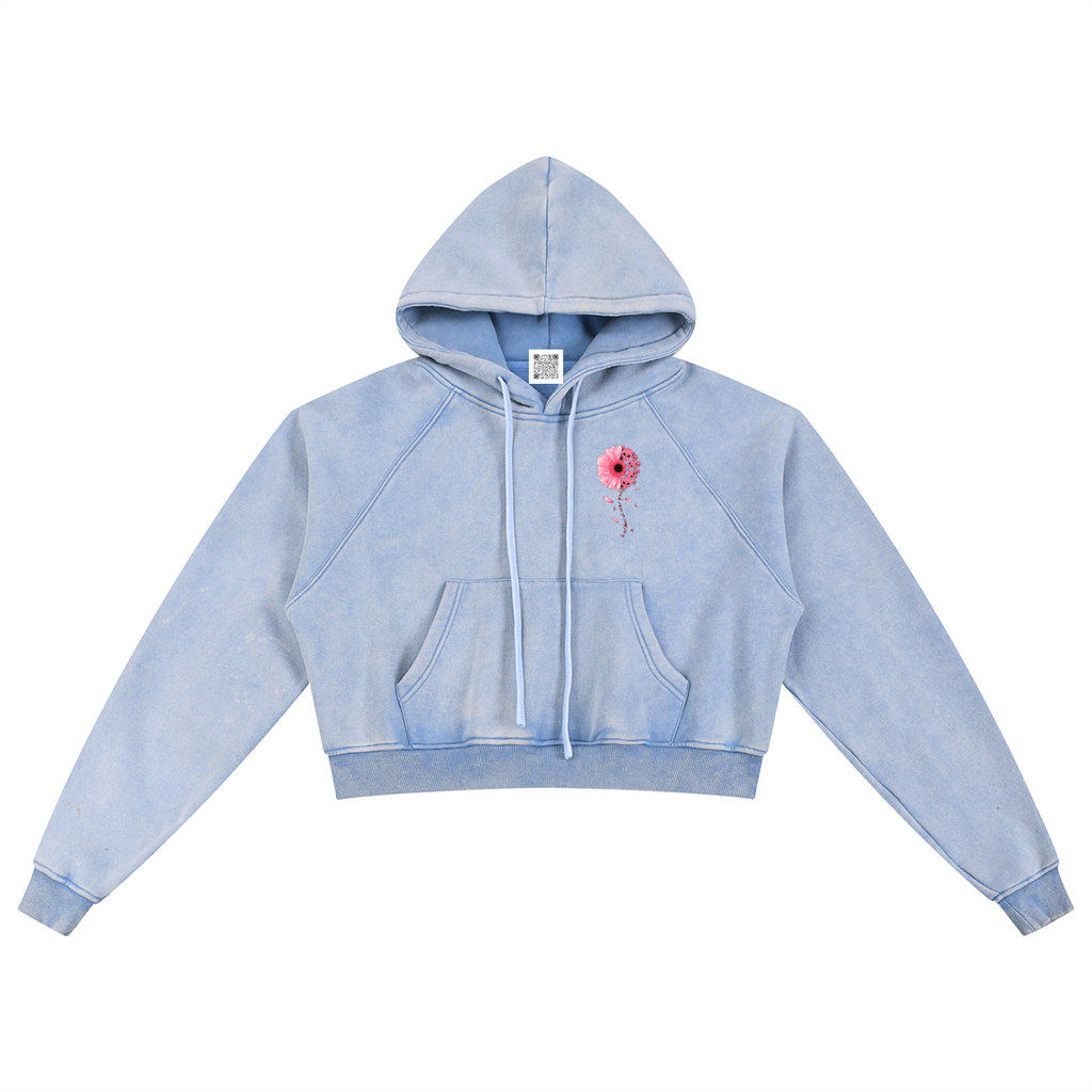 Verwaschener Cropped Hoodie