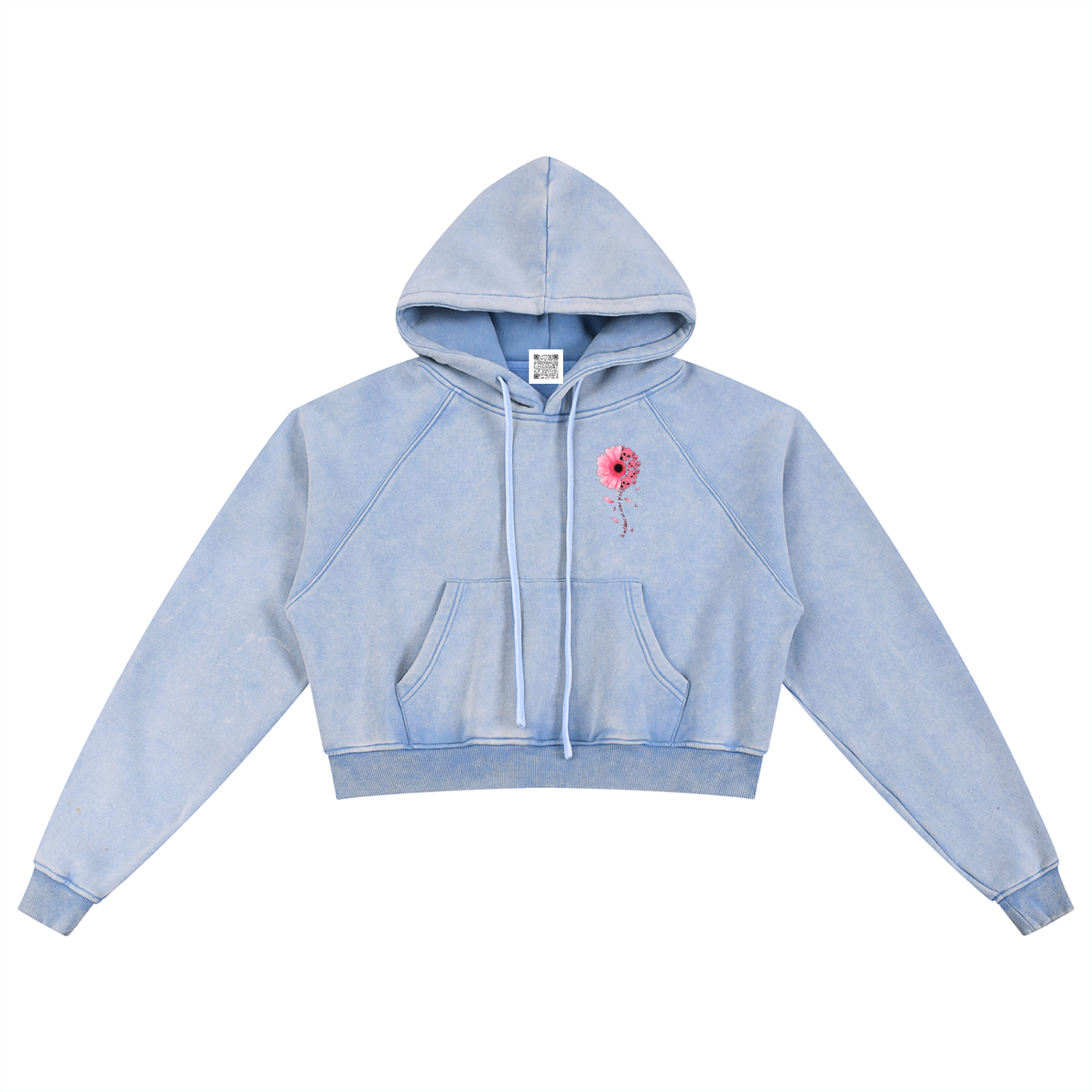 Verwaschener Cropped Hoodie