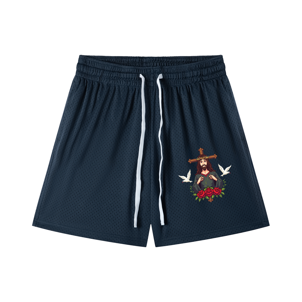 Mesh Drawstring Shorts
