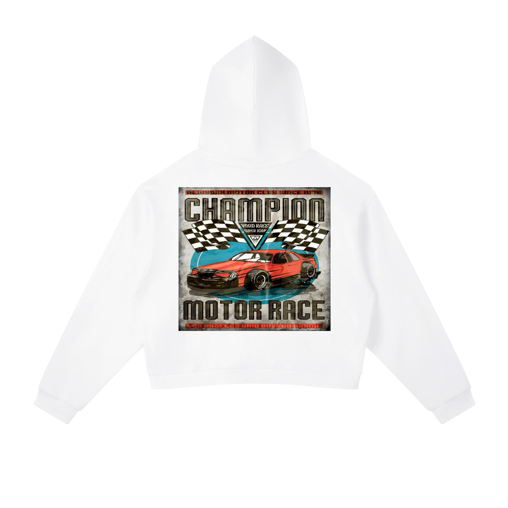 Gestreifter Cropped Hoodie mit Kontraststreifen
