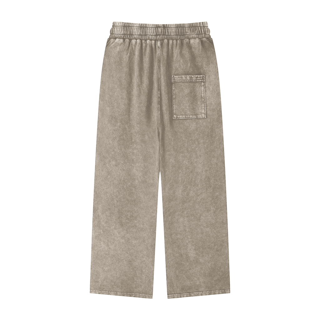 Pantalon coupe droite délavé neige