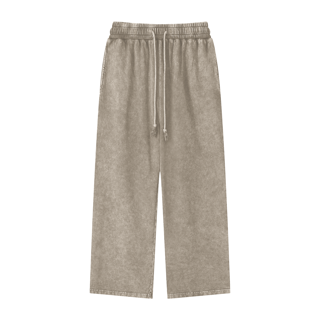 Pantalon coupe droite délavé neige