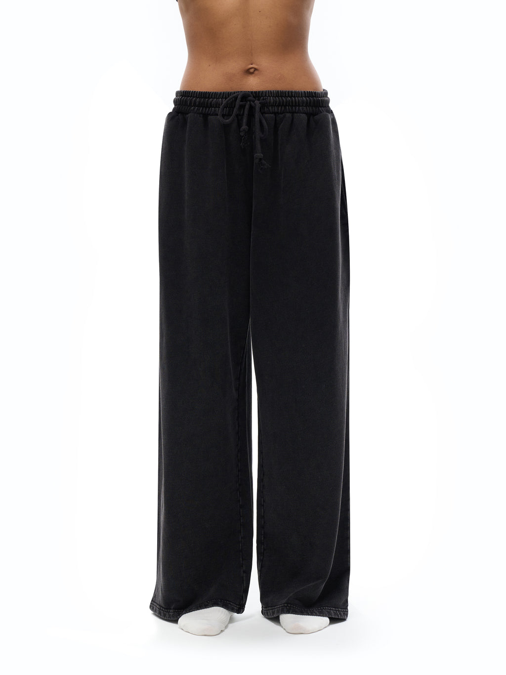 Pantalon coupe droite délavé neige