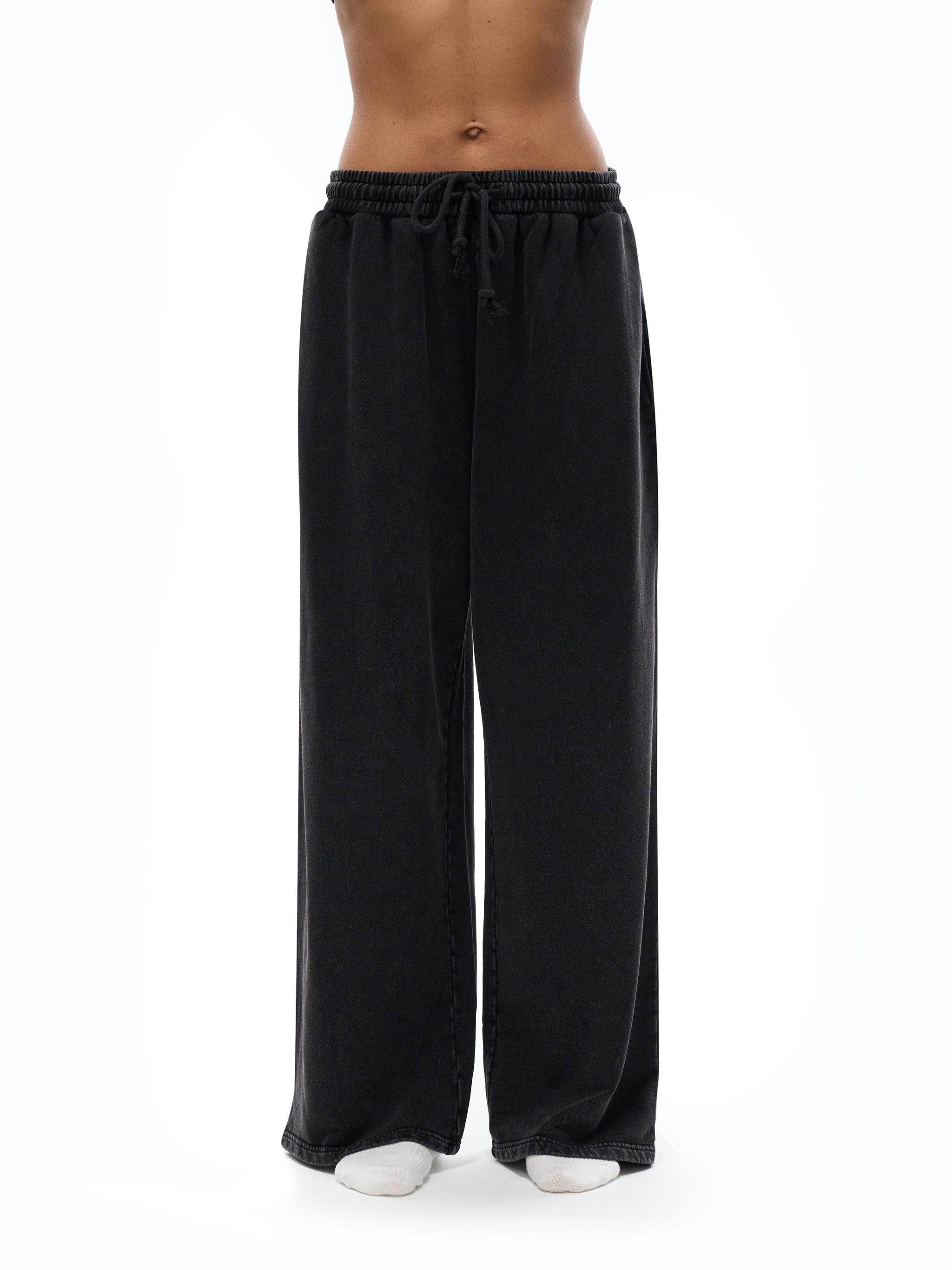 Pantalon coupe droite délavé neige