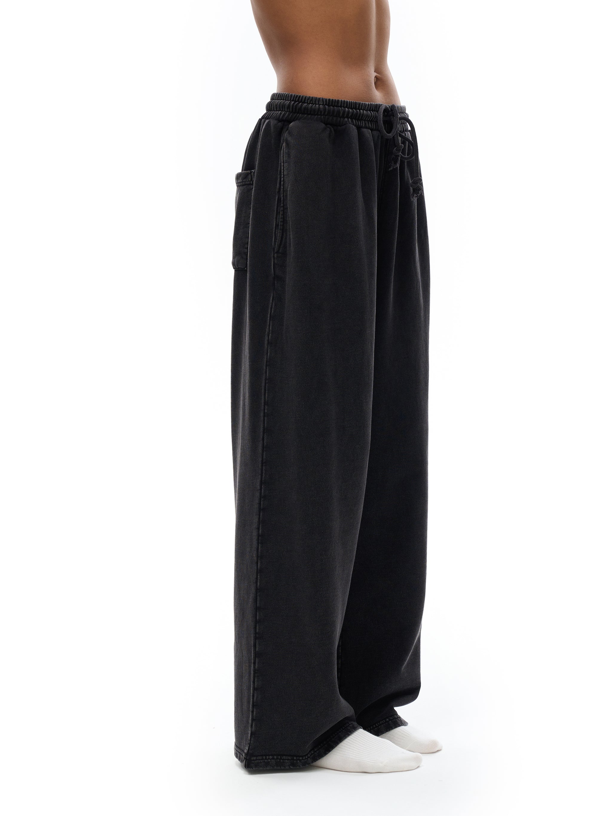 Pantalon coupe droite délavé neige