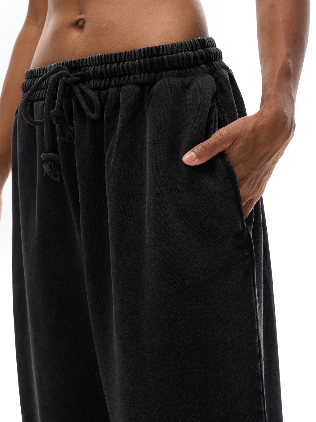Pantalon coupe droite délavé neige