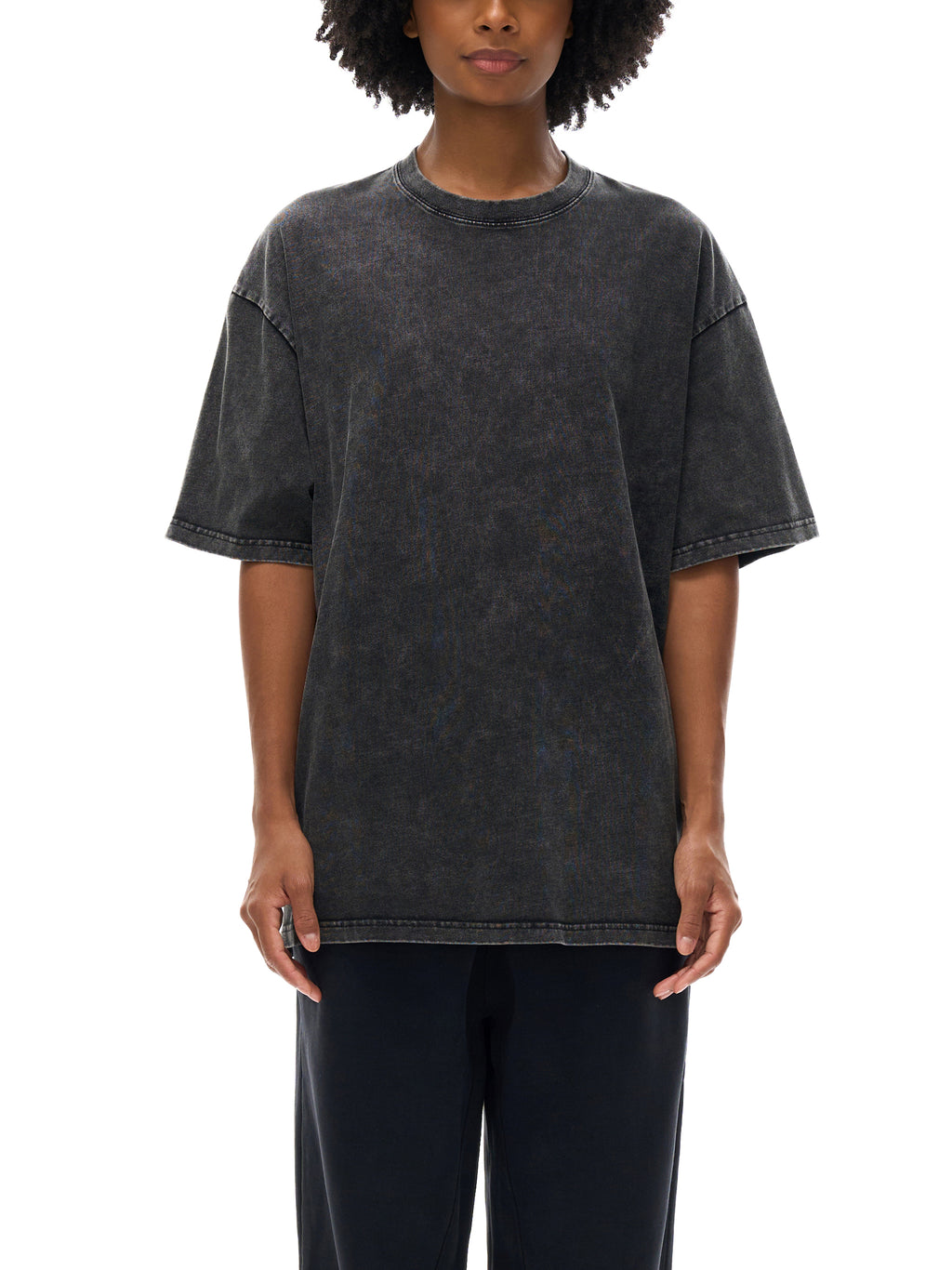 T-shirt oversize en coton délavé à la neige