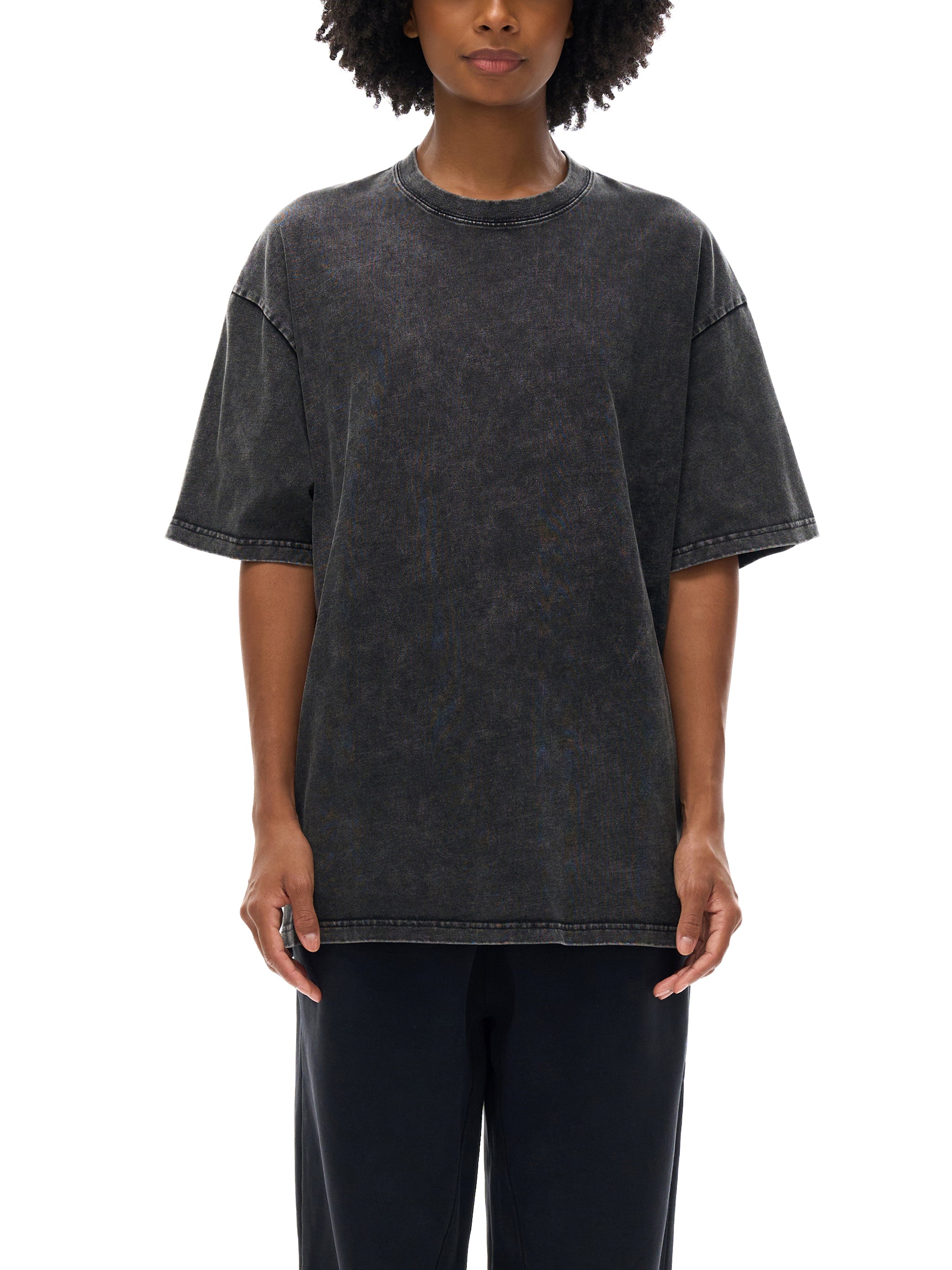 T-shirt oversize en coton délavé à la neige