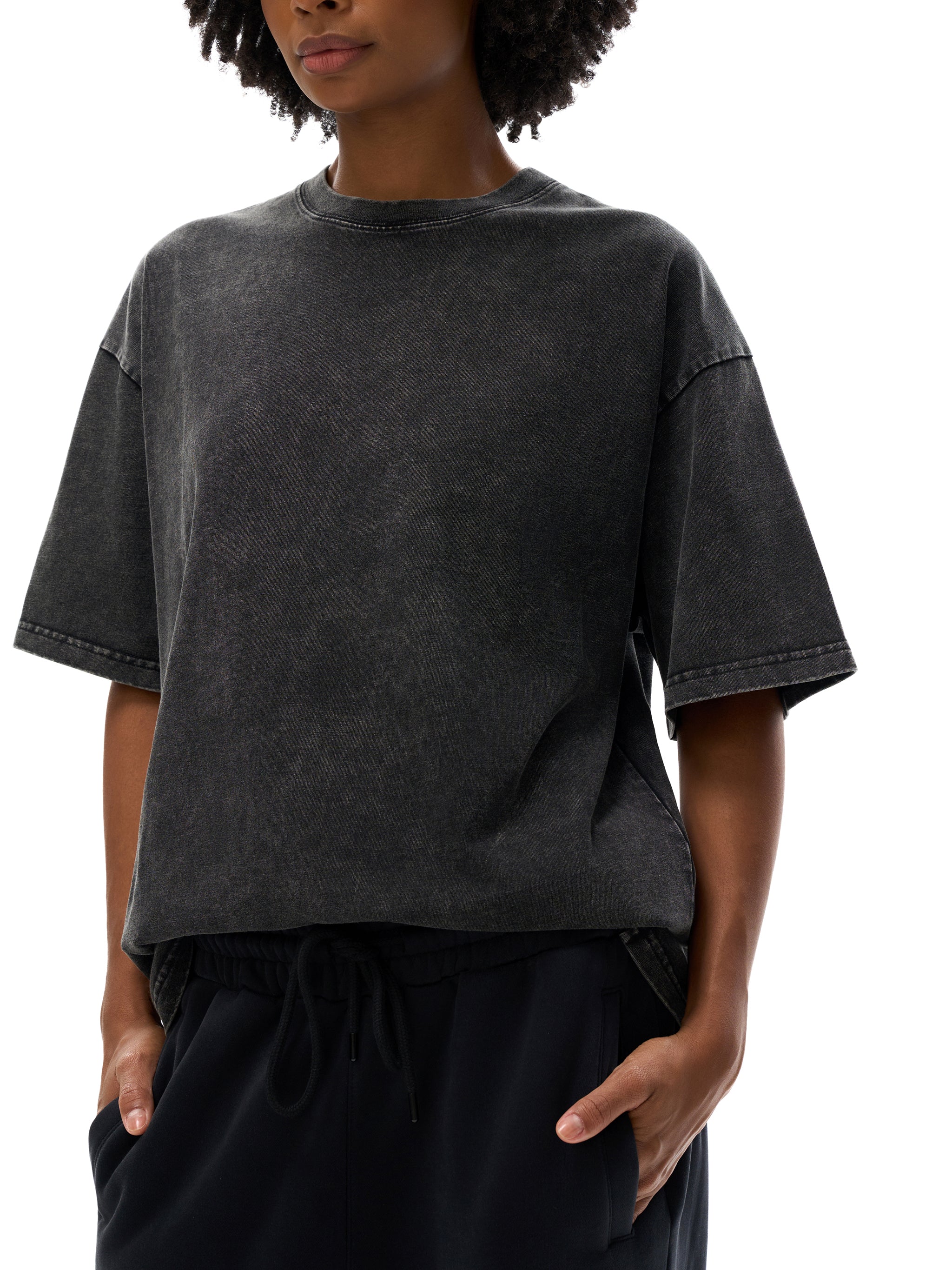 T-shirt oversize en coton délavé à la neige