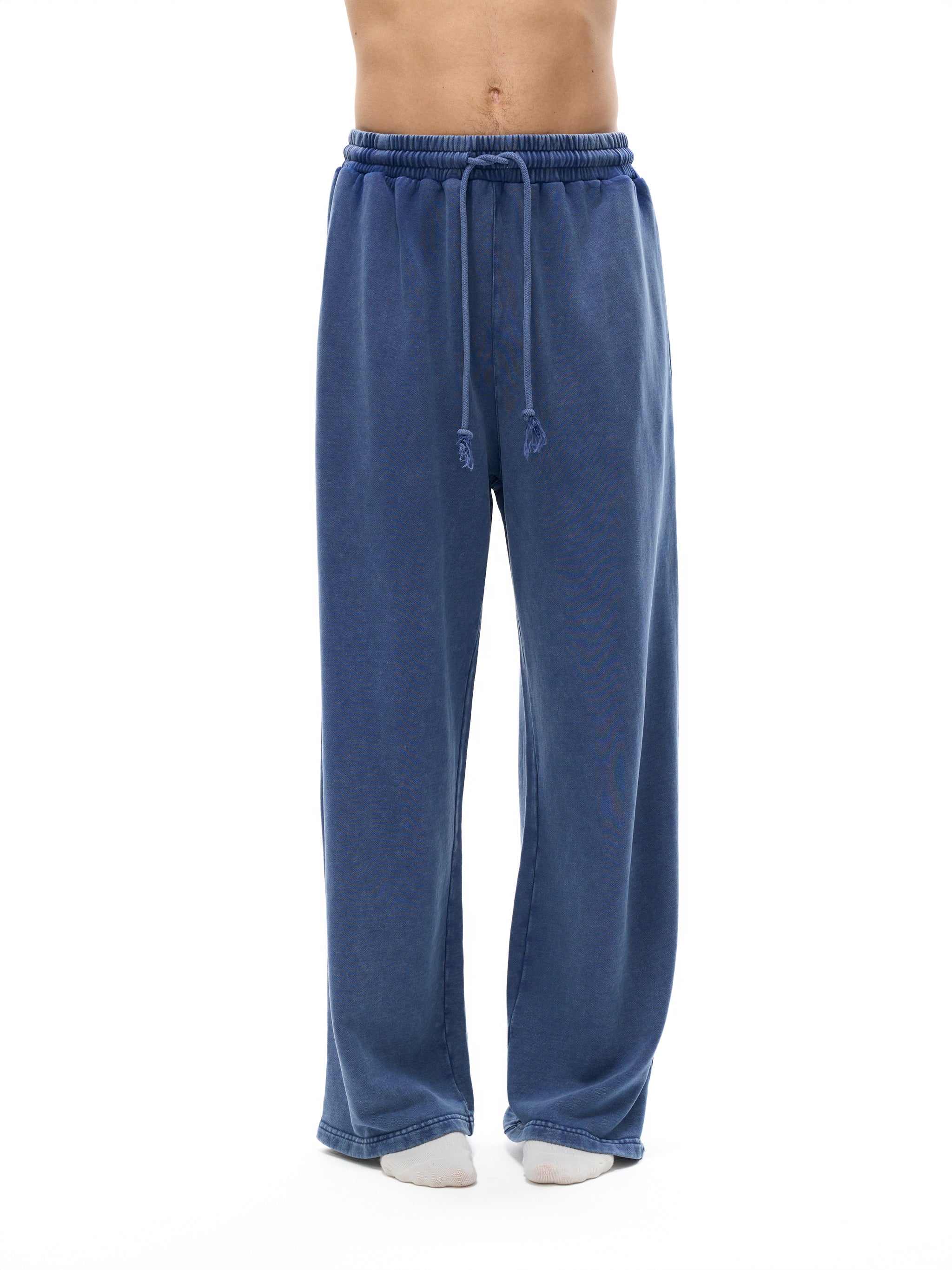 Pantalon coupe droite délavé neige