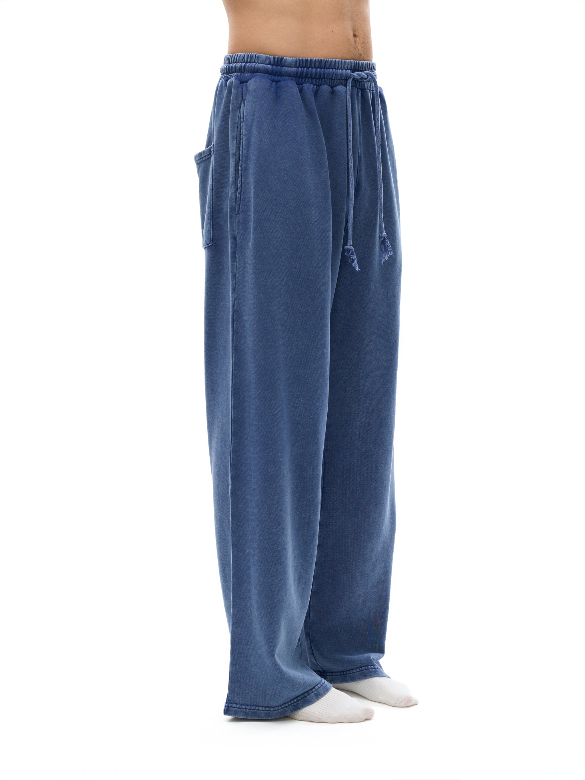 Pantalon coupe droite délavé neige