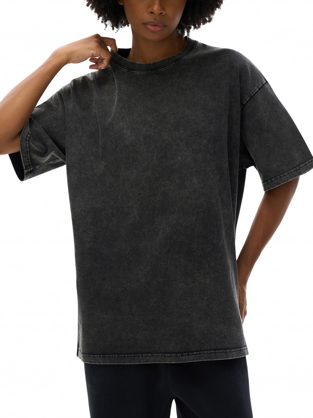 T-shirt oversize en coton délavé à la neige