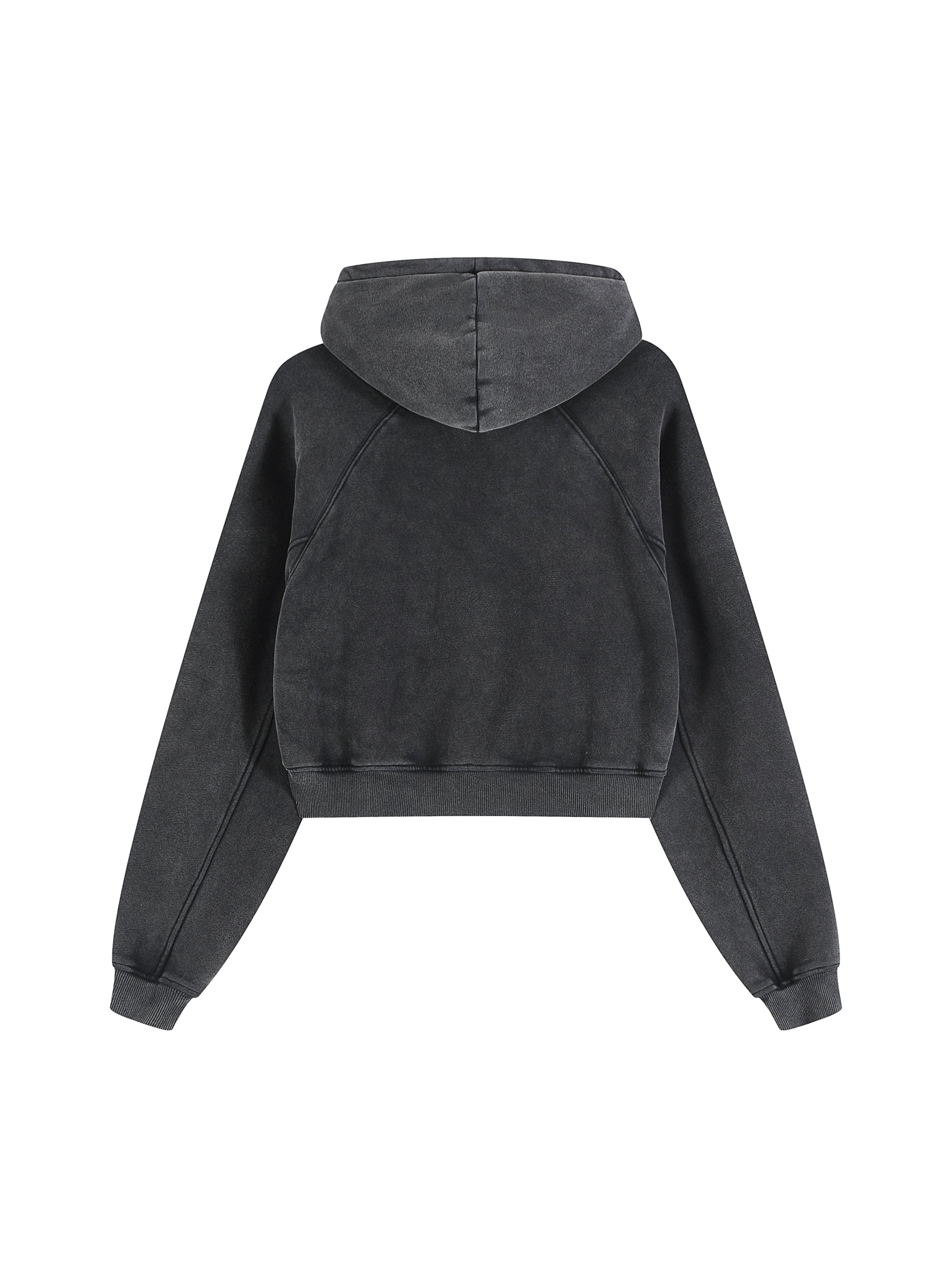 Kurzer Kapuzenpullover in Snow Washed-Optik