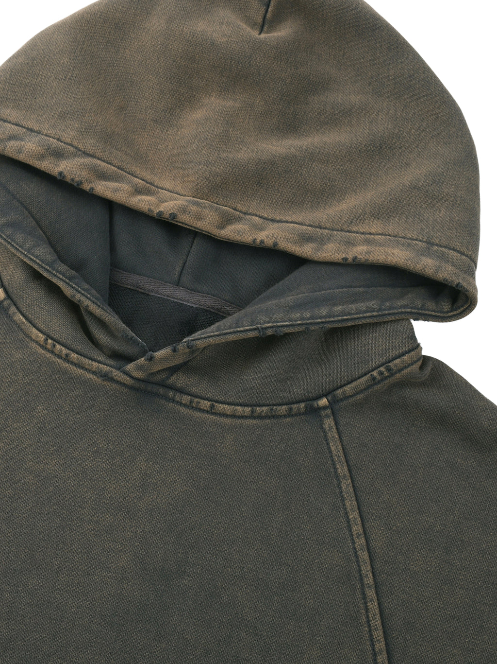 Vintage Kapuzenpullover mit ausgefranstem Saum