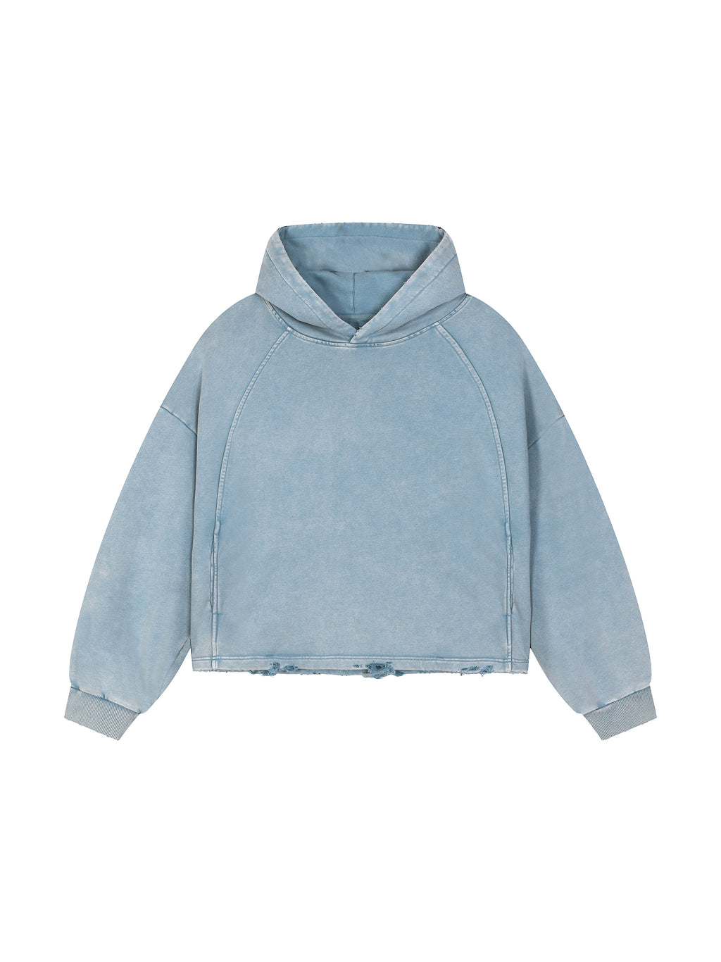 Vintage Kapuzenpullover mit ausgefranstem Saum