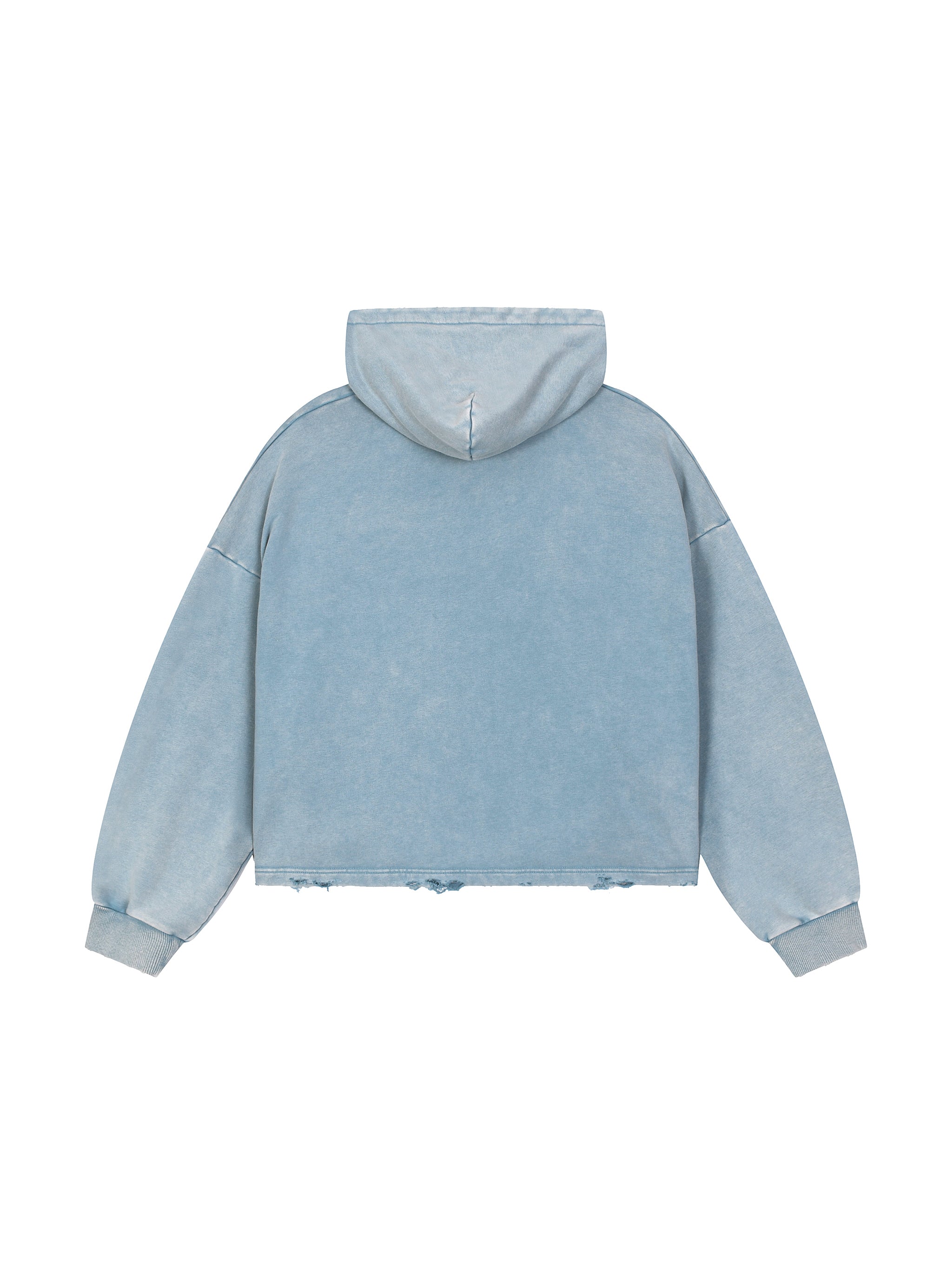 Vintage Kapuzenpullover mit ausgefranstem Saum