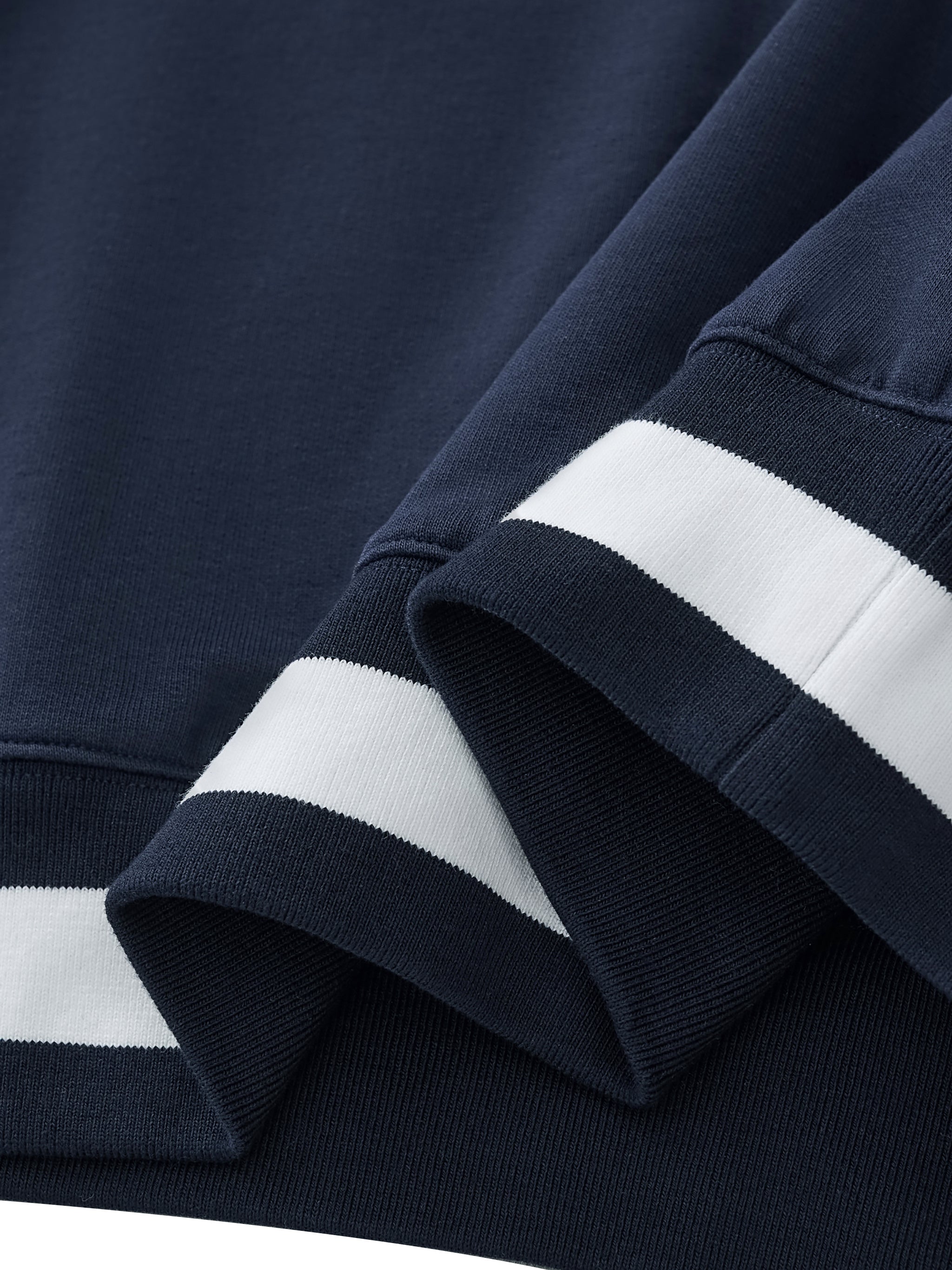 V-Ausschnitt Boxy Sweatshirt mit Kontrastkragen