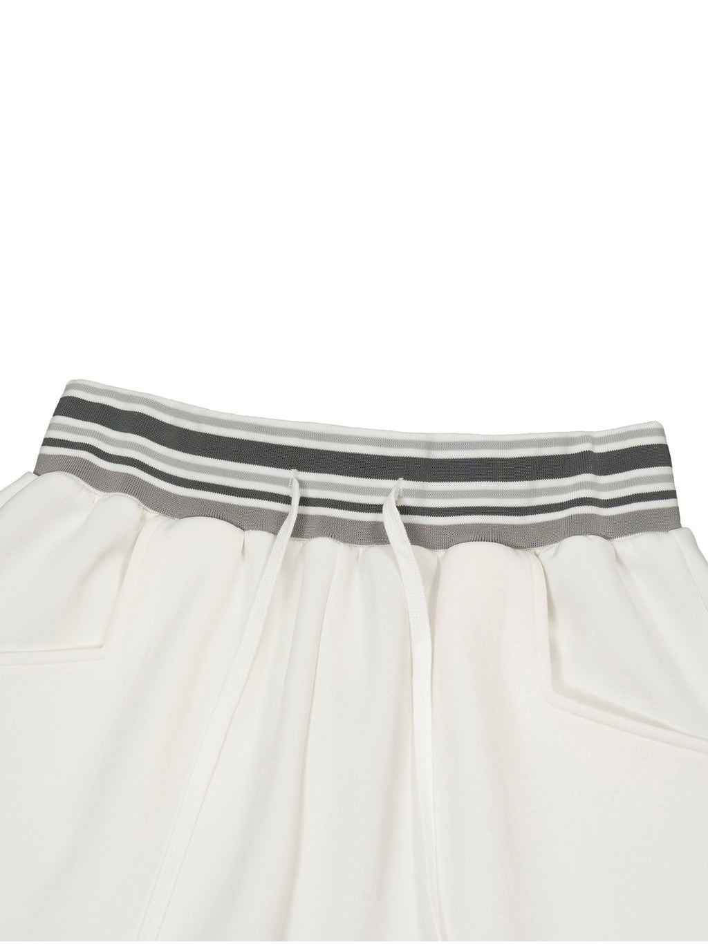 Gestreifte Hose mit weitem Bein und Gummizug in der Taille