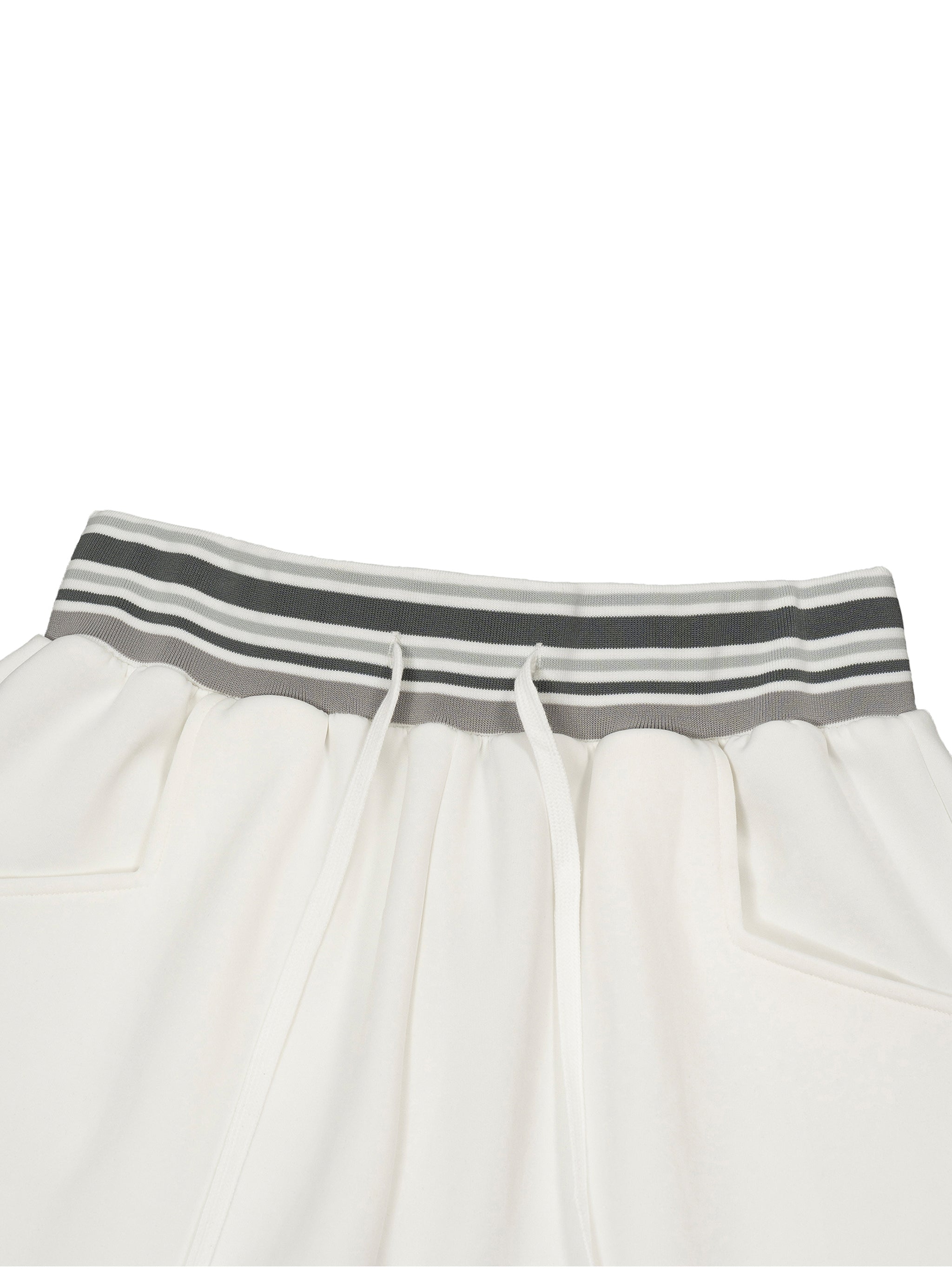 Gestreifte Hose mit weitem Bein und Gummizug in der Taille