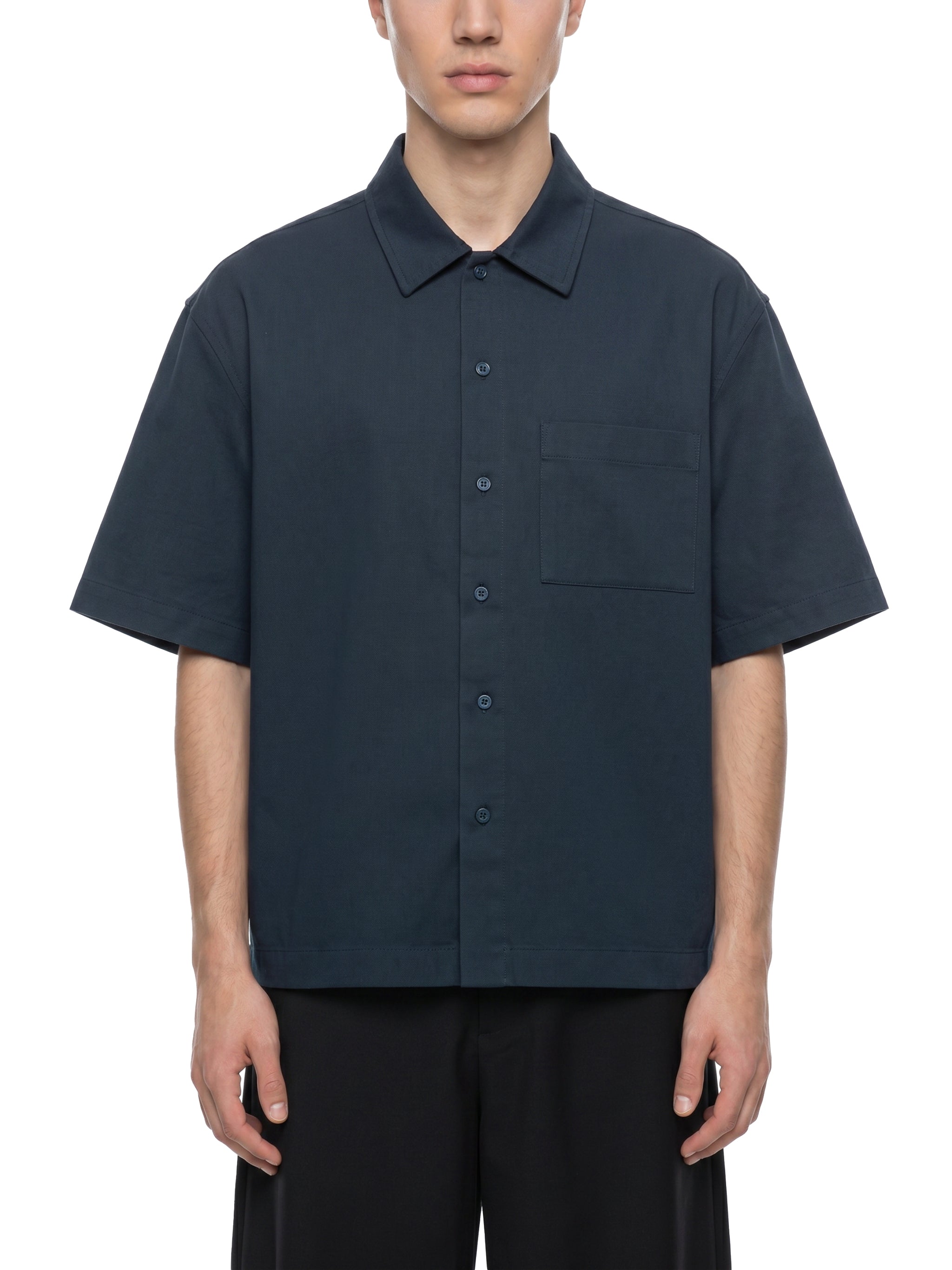 Unisex Boxy Patch Pocket Short Sleeve Shirt